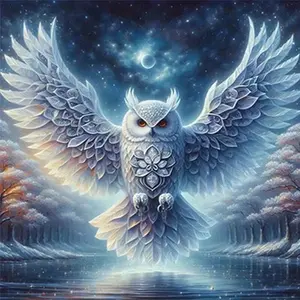 New! Best-Selling DIY 5D Diamond Painting Kit, Owl Wings Spread Theme, Full Drill Mosaic Craft, Home Wall Decor Gift