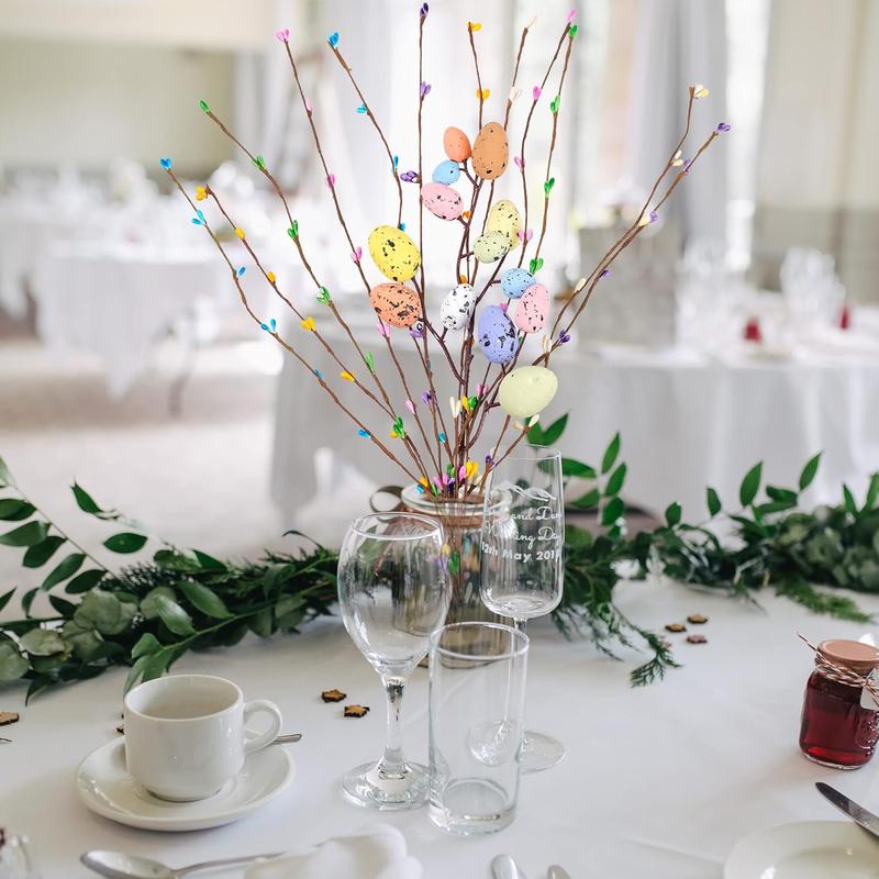 26 Pcs Artificial Easter Spray Vine with Pastel Easter Eggs and Berries- Decorative Spring Floral Stems-Easter Egg Twig Branches for Floral Arrangement-Centerpiece Wreath Decoration Decorative Flowers #TOP PICKS