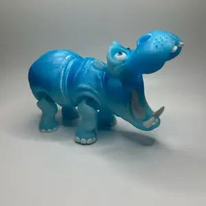Articulated Hippo – Poseable 3D Printed Animal Figurine (Blue Variant)