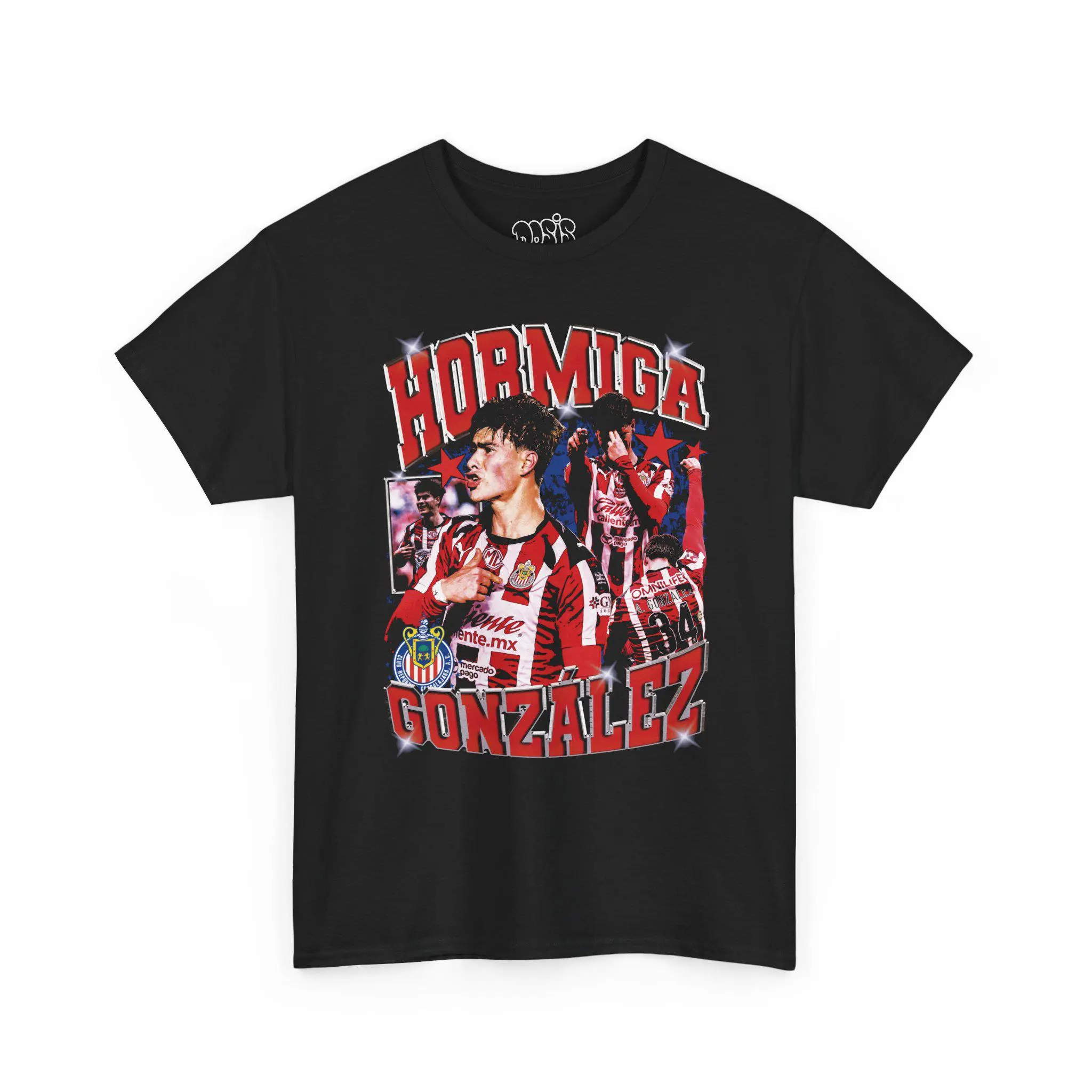 Men's Unisex Short-Sleeve Classic Casual Fashion Hormiga Gonzalez Vintage T-Shirt - Chivas Guadalajara Soccer Fan Tee, Hormigol Legend Graphic, Mexican Football Culture Streetwear, Retro Sports Gift, Chivahermano Apparel, Shortsleeve