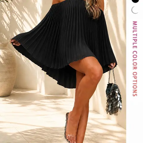 Women's Summer Casual Pleated Top & Shorts Set, Two Piece Outfit, Lightweight Breathable Chic Design, Perfect for Daily Wear, Beach & Outdoor Activities, Stylish Women's Clothing, Womenswear