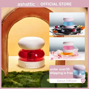 「ASHATTIC」Donut Diffuser by ashattic | Cute Portable Donut-Shaped Aroma Diffuser | On-the-Go Fragrance for Home, Bag & Display | Natural Essential Oil Scent | Home Decor & Lifestyle Mood Enhancer