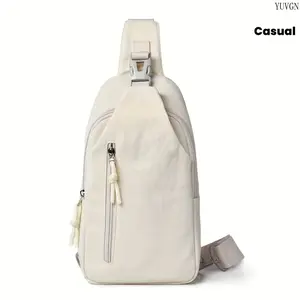 Unisex Large Capacity Chest Bag, RFID Anti-Theft Nylon Shoulder Bag with Multiple Compartments & Adjustable Strap, Ideal for Commuting, Travel and Cycling