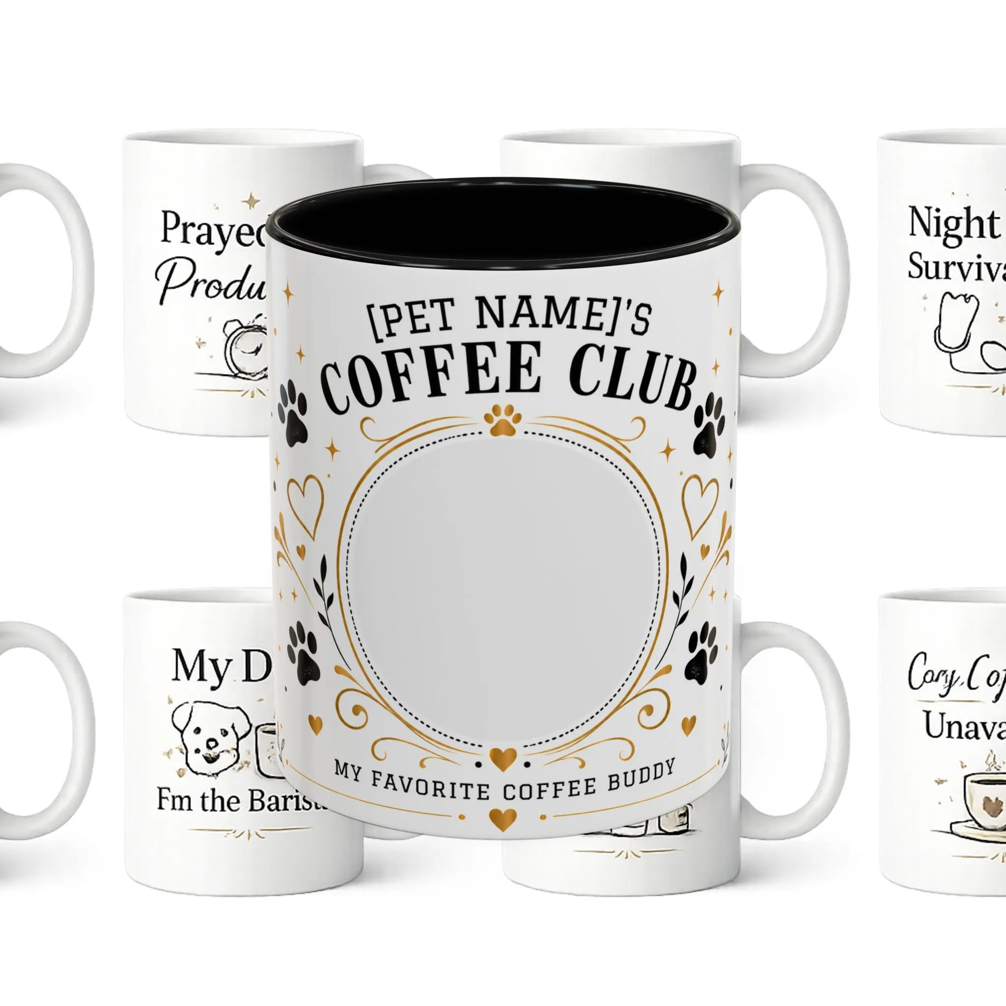 Custom Dog Photo Mug, Personalized Pet Name Coffee Cup, Dog Mom Gift, Dog Dad Gift, Pet Portrait Mug