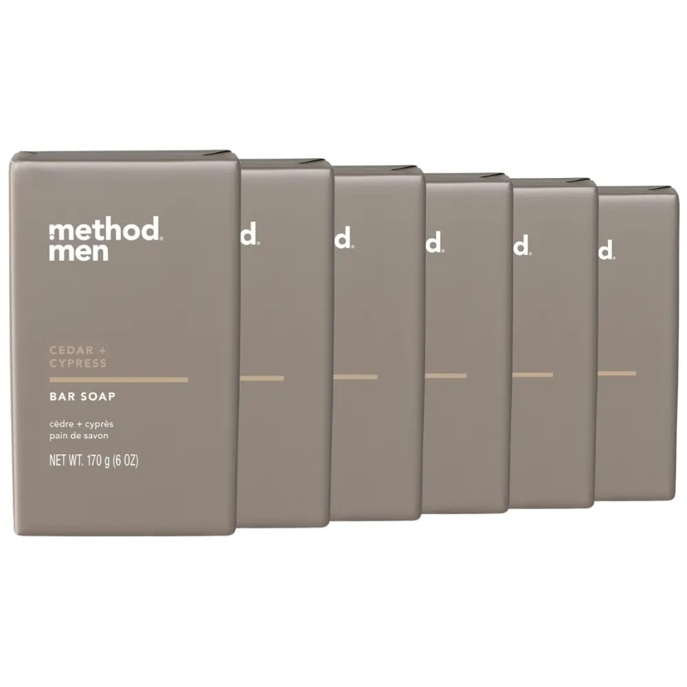 Method Men Cedar & Cypress Bar Soap, 6 Oz - 6 Pack