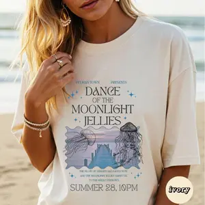 Pelican Town - Dance Of The Moonlight Jellies Shirt, Cozy Gaming Comfort Color Tee, Stardew Valley Fan Merch Shirt, Farm Game Lover Cute Clothes, Aesthetic Top Gift for Gamer Girl Women Men Her Him