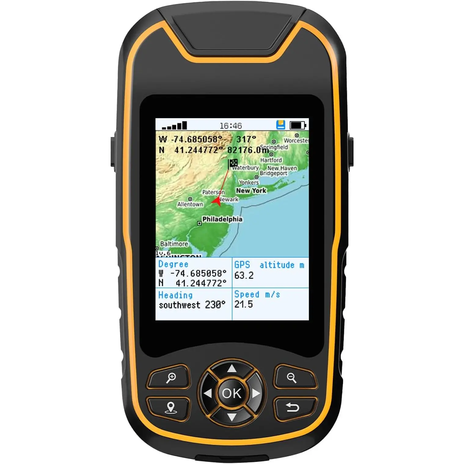 Rugged Waterproof Handheld GPS Navigator for Hiking - 3.2" Sunlight Readable Screen, Compact Design, USA Topo Map, Multi-GNSS Support & Extended Battery Life for Outdoor Adventures NiesahYan