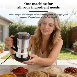 Home Large Grinding Machine for Coffee Beans Grains Spices Nuts Herbs, Stainless Steel Ultra-Fine Strong Power Powder Grinder