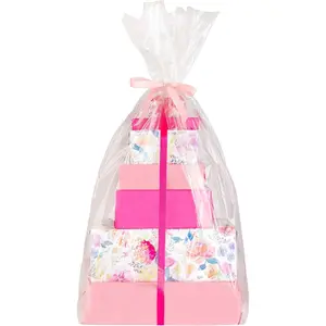 Clear  Basket Bags, 40"x50", 5 Pack  Clear Cellophane Wrap for Baskets & Gifts 1.5 Mil Thick
