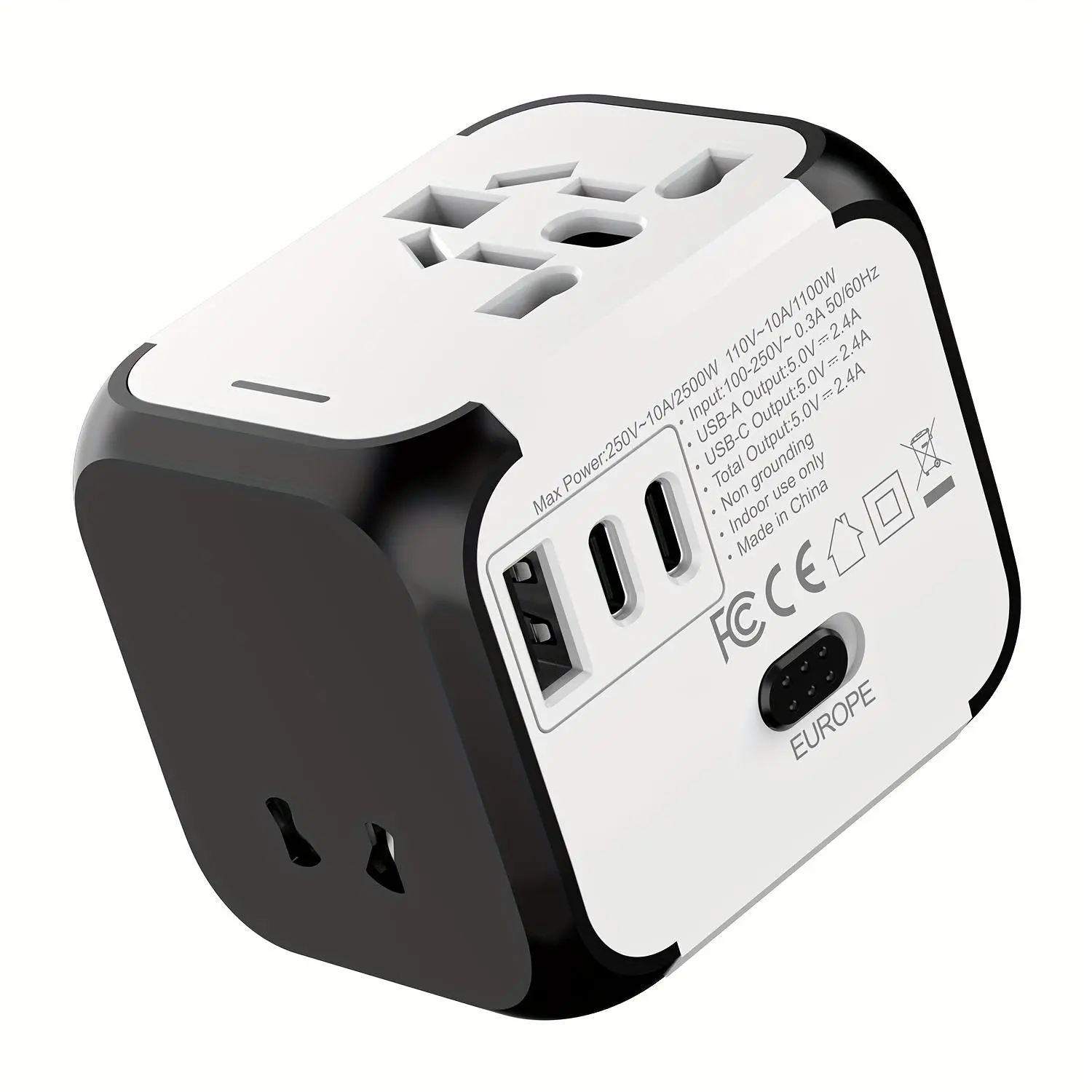 Universal Travel Adapter with Type-C Port Compact Lightweight Design in Blue Orange Black White for Business Trips Leisure Vacations Stylish Durable Plug Protection Cover, Mobile, Electronic, Charger, Converter Adapter