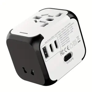 Universal Travel Adapter with Type-C Port Compact Lightweight Design in Blue Orange Black White for Business Trips Leisure Vacations Stylish Durable Plug Protection Cover, Mobile, Electronic
