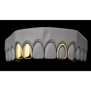 14K Gold Plated Double Tooth + Open Face Grillz Cap