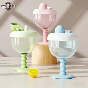 180ML Plastic Fun Party Goblet Kids Sippy Cup with Lid and Scale, Durable Drinkware for Parties, Birthdays