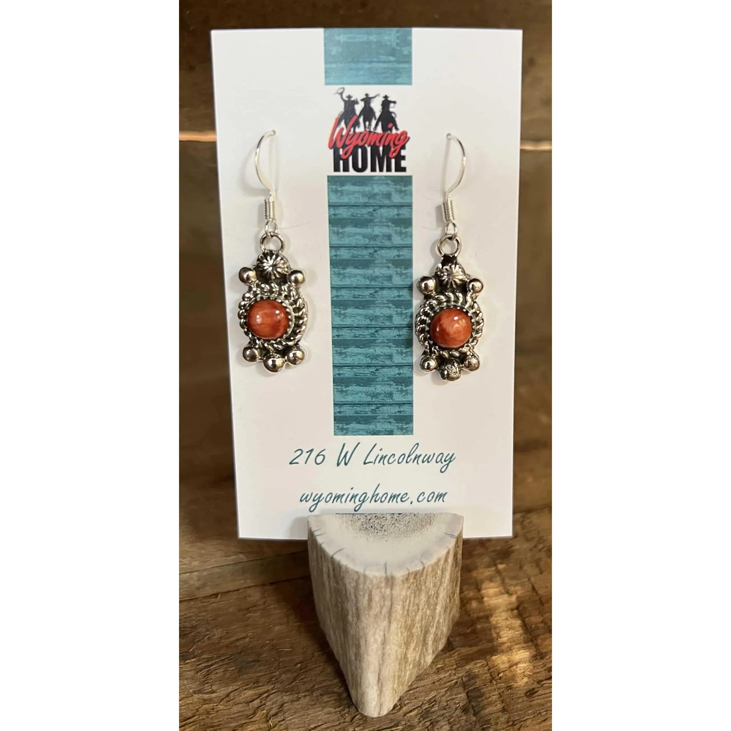 Spiny Oyster & Silver Earrings