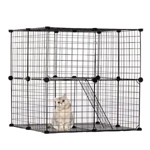 VEVOR Large 4-tier Cat Cage, 54x 41x 69, Detachable Metal Wire Cat Enclosure, with 5 Front Doors Hammock Ramp ladders, Indoor Outdoor Crate Exercise Place Ideal for Kitty, Small Animals, BlackVEVOR Super Brand Day