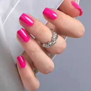Pink Story Vivid Fuchsia Press-On Nails | CurvLife Nail | 24pcs Short Square Fake Nails | Glossy Finish with Bold Fuchsia Hue & Radiant Shine | Easy to Apply, Comfortable Fit & Long-Lasting Hold | Perfect for Night , Parties, Clubbing & Glamorous Events
