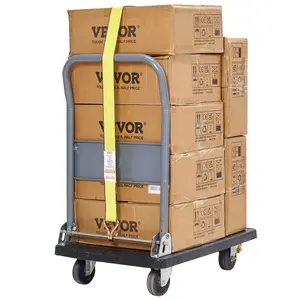 VEVOR Ratchet Tie Down Straps (4PK), 5000 lb Break Strength, Double J Hook Includes 4 Premium 2" x 15' Rachet Tie Downs with Padded Handles, for Moving Securing Cargo, Appliances, Lawn Equipment