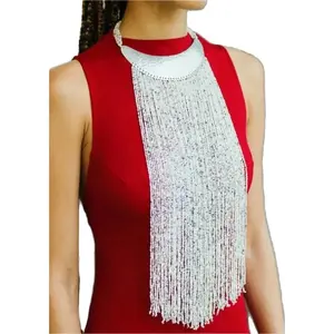 Maasai Long Beaded Statement Necklace – Handmade African Jewelry