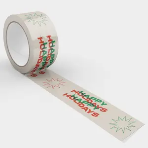 Happy Holidays Shipping Tape - Red/Green