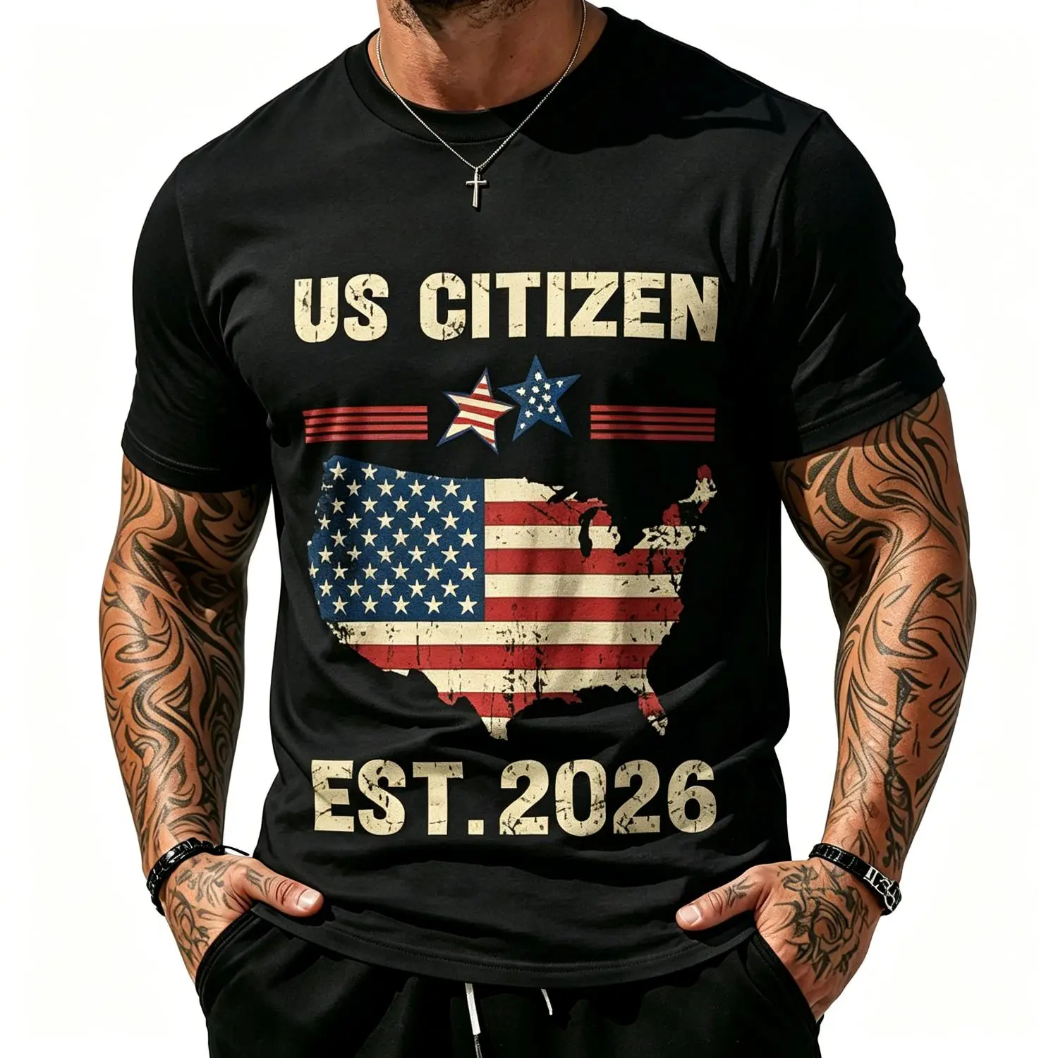 American Citizenship Party Cotton T-shirt Celebrating Immigration Est 2026 New American Identity