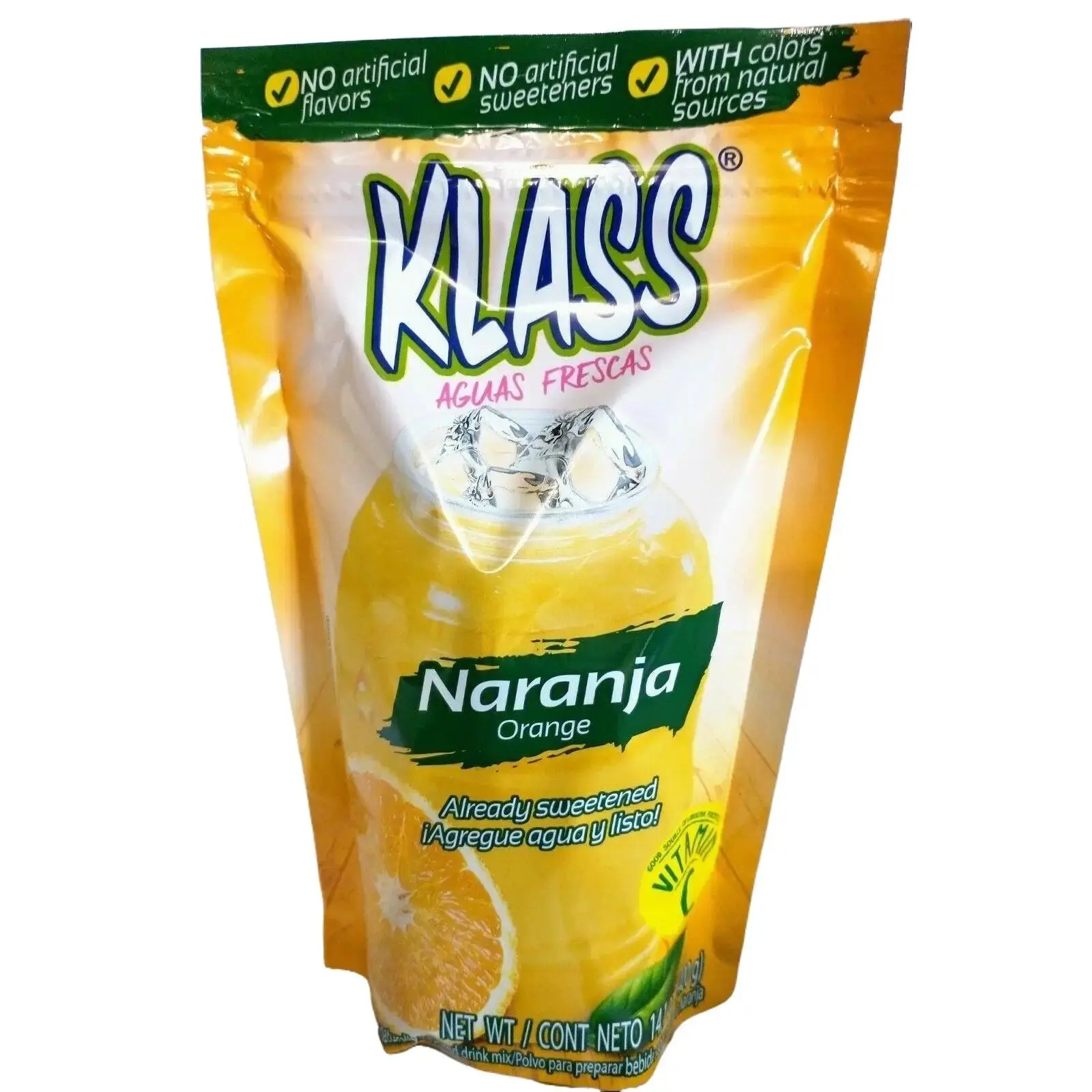 Klass Aguas Frescas Orange (Naranja) Drink Mix 14.1 Oz Package Beverage