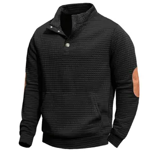 Zaitun Men'S Plus Size Casual Business Waffle Knit Pullover Quarter Zip Long Sleeve Sweatshirt Casual Fall Winter Fashion Tops