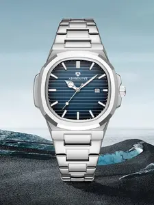 Men's Business Wristwatch, Waterproof Luminous Stainless Steel Strap, Analog Quartz Watch, Casual Style, All Seasons