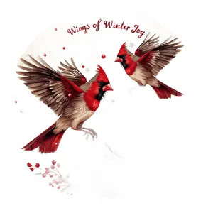 Christmas Cardinals, DCO-102652-D, Sign For Wreath, 18" Door Hanger