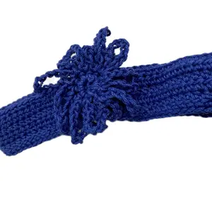Baby's Customizable Crochet Headband - Blue, Adjustable Fit, Ideal for Comfort and Style