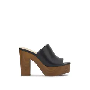 Shelbie Platform Slide in Black - Elegant Design, Versatile Use, Ideal for Any Occasion