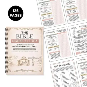 Bible Study Spiral Notebook for Recording Scripture Learning - 136-Page Coil Bound Journal for Verse Reflection & Faith Growth, Guided Organizer for Old & New Testament Exploration