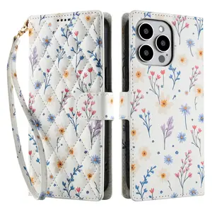 For Samsung S20 S20FE S20+ S20 Ultra S21 S22 S23 S24 S25 S26 Edge S26 Ultra , Fashion Flower Magnetic Leather Flip Folio Case with Card Holders Kickstand [Shockproof TPU Inner Shell] With Lanyard for Girl Women Lady