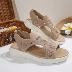 Thick Sole Sandals for Women Open Toe Platform Wedge Heel Comfort Walking Breathable Mesh Summer Sandals