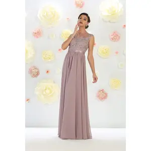 Mauve Bridesmaid Dresses in Satin and Plus Size Gowns by MQ1428
