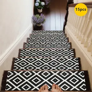 Non-Slip Stair Carpet, Step Protection Carpet, Decorative Bordered Stair Mat for Home Decoration & Bedroom Accessories - Suitable for Indoor, Outdoor Stairs & Multiple Scenarios