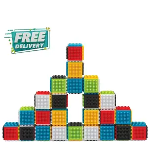 Press & Stay Sensory Blocks for Babies Age Grade 12m+, 24-Piece Set, Multicolor