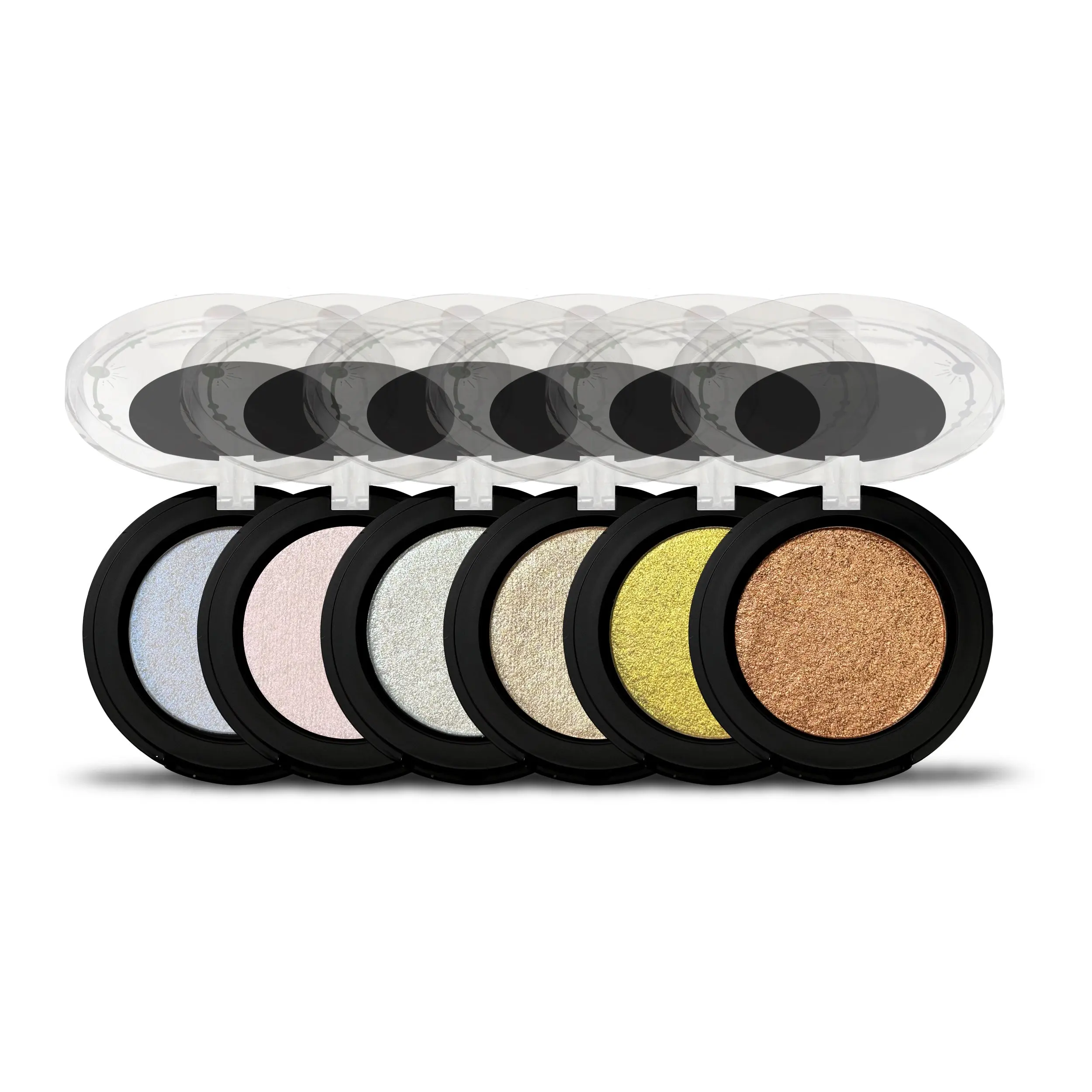 MoonShines Pressed Powder Highlighter | Buildable Shimmer & Interference Shades | Shimmery Shifting Colors | Vegan, Cruelty-Free, and Talc-Free | 6 Shades