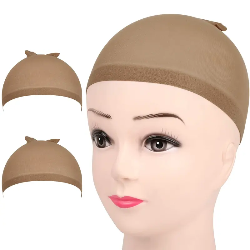 2PCS Brown Wig Caps Stretchy Nylon Wig Caps for Women