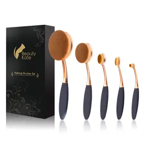 Oval Makeup Brushes Set 5 Pcs Professional Oval Toothbrush Foundation Contour Concealer Eyeliner Blending Cosmetic Brushes Tool Set