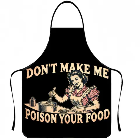 Funny Poison Your Food Print Cooking Apron,1 Count Polyester Apron for Women,Gift for Daughter&Mother&Wife,Christmas Gift, Kitchen Cooking Aprons, Kitchen Apron,Nails Design Tool,﻿Kitchen Essential,Cleaning Tool