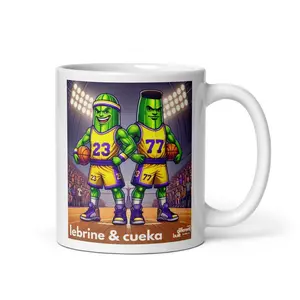 LeBrine and Cueka White glossy mug