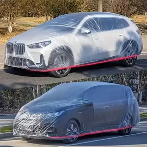 Full-Body Car Cover, Waterproof Dustproof Pe Film, All-Season Universal Car Cover, Transparent Fit Design, Sun Rain Dust Protection
