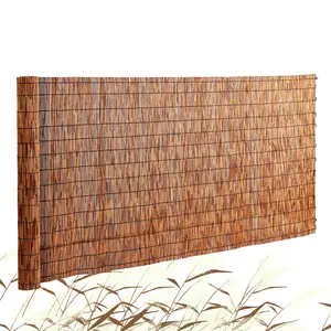 VEVOR Natural Reed Fencing,  5.5 ft x 16.4 ft, Reed Screen Curtain Balcony Reed Fence Roll for Outdoor Backyard Patio, Decorative Fence for Backyard Garden Fencing Divider, Privacy Screen Panel, Brown