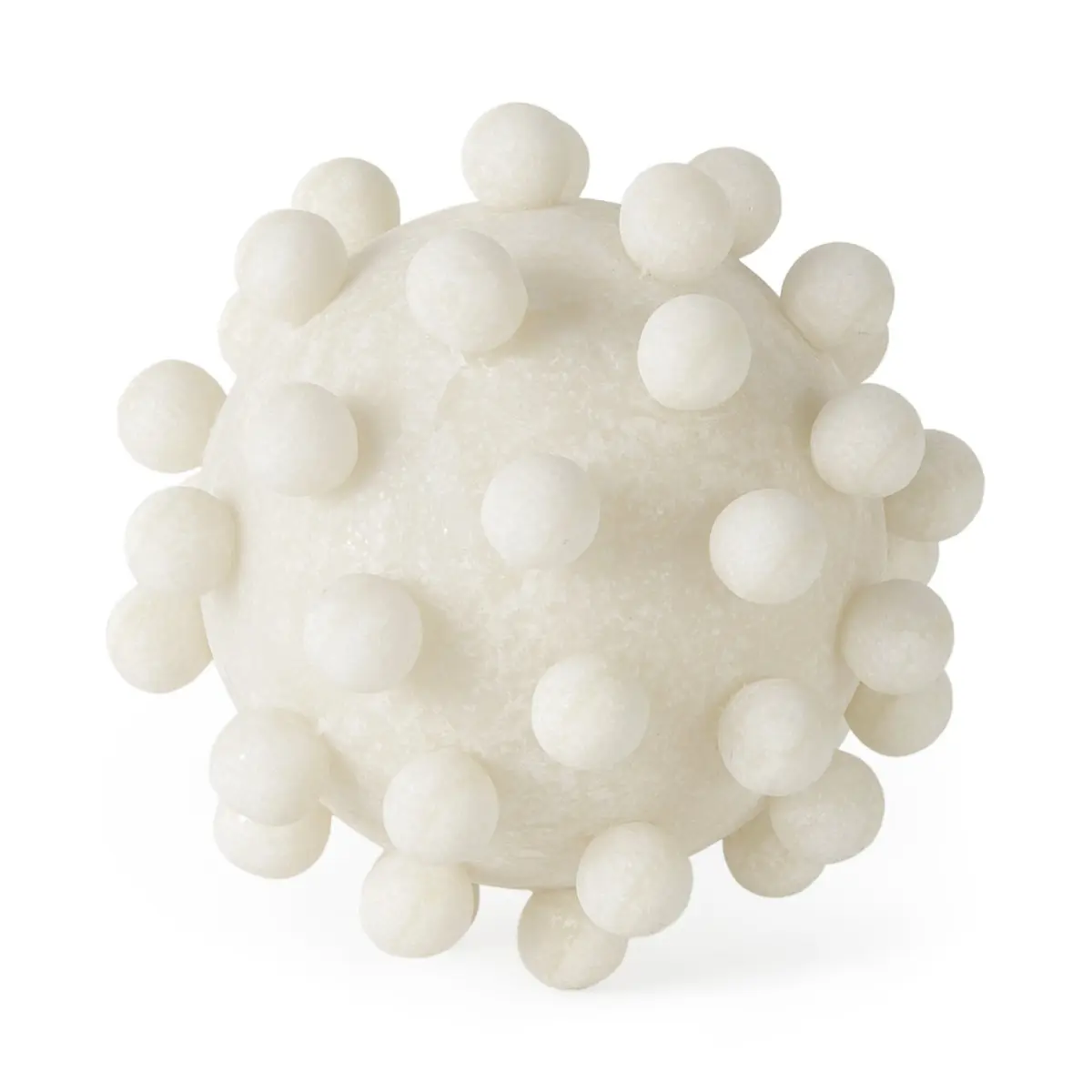 212 MAIN 6 in. Knobby Nubs Sphere Decorative Figurine - Ivory & White, Whimsical Contemporary Resin Figure, Sphere Shape Textured Statue, Interior Decoration Accessories, Curves Done Right Home Accent, Home Ornament