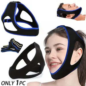 Jawline Exerciser & Snoring Relief Strap, Double Chin Reducer, Reusable Chin Lift Belt, Face Lifting Strap for Face Firming, Better Breathing, Men & Women