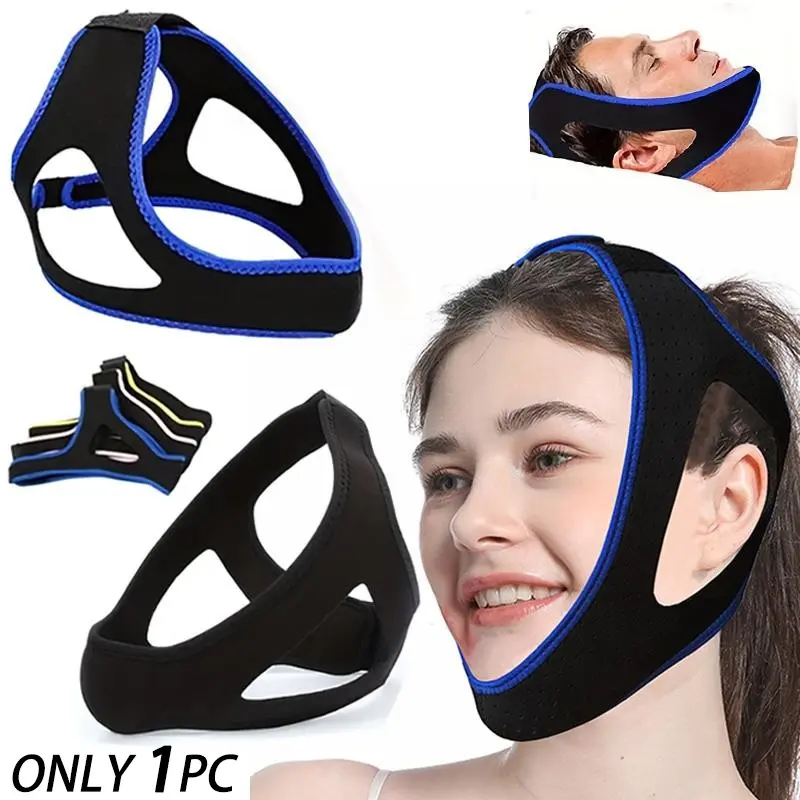 Jawline Exerciser & Snoring Relief Strap, Double Chin Reducer, Reusable Chin Lift Belt, Face Lifting Strap for Face Firming, Better Breathing, Men & Women, Facial Care Tools, Jawline Shaper
