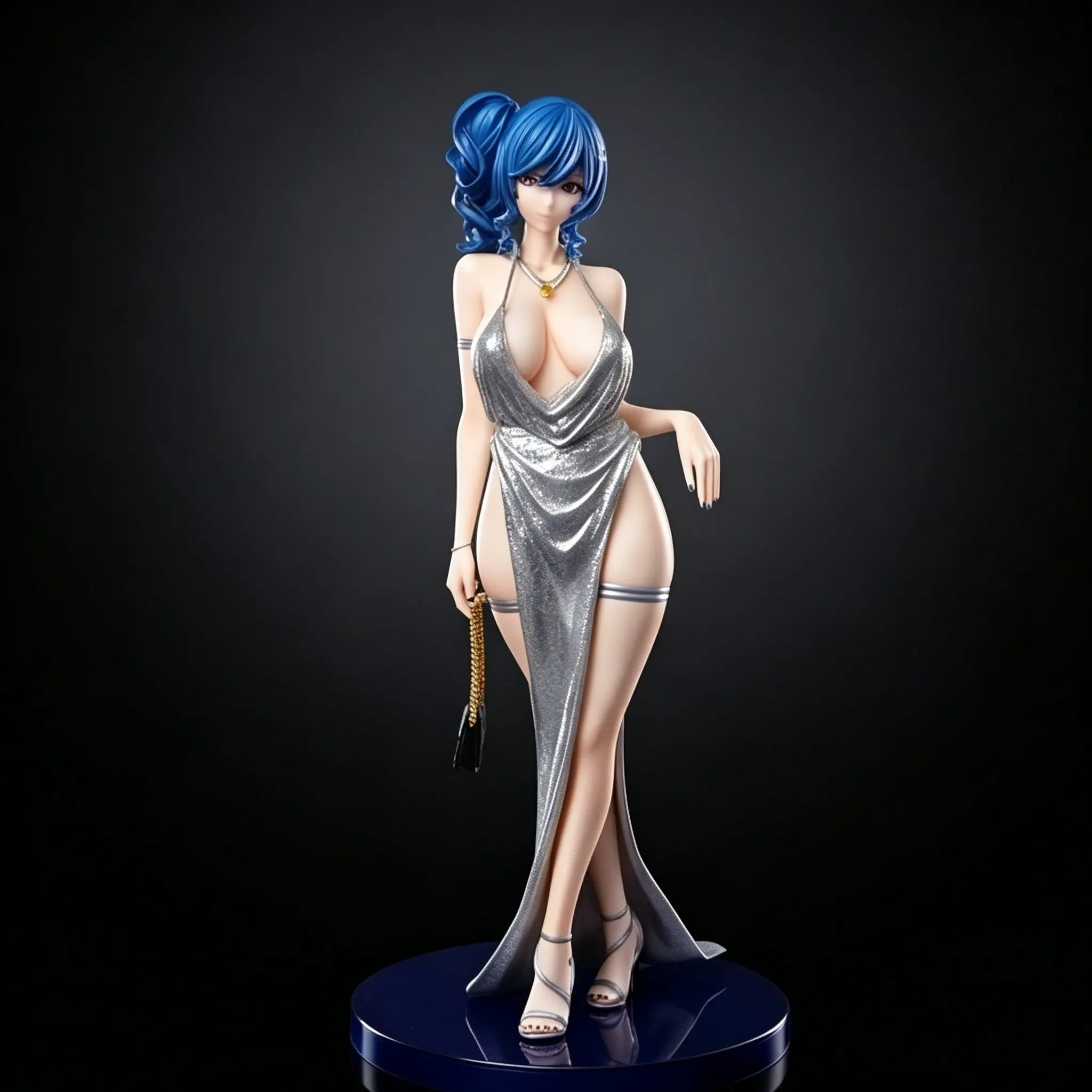 Blue Archive Saint Louis Evening Gown Figure Collectible Figurine, Detailed Silver Color Dress, High-Resolution PVC Material, Perfect Gift for Collectors