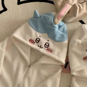 Chikawas Animated Cartoon Cute Sweatshirt Hachiware Usagi Kawaii Loose Hooded Sweatshirt Spring and Autumn Coat