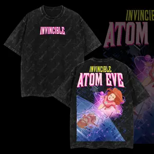 Superstyle Limited "Atom Eve" Samantha Eve Wilkins Invincible War Comic Double Printed Oversize Lightweight Acid Washed Tee TV Series Graphic T-Shirt