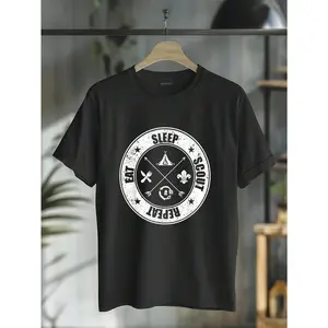 100% Cotton Eat Sleep Scout Repeat Scouting Lover Survival T-Shirt